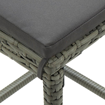 Bar Stools with Cushions 4 pcs Grey Poly Rattan Payday Deals