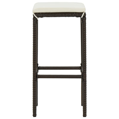 Bar Stools with Cushions 6 pcs Brown Poly Rattan Payday Deals
