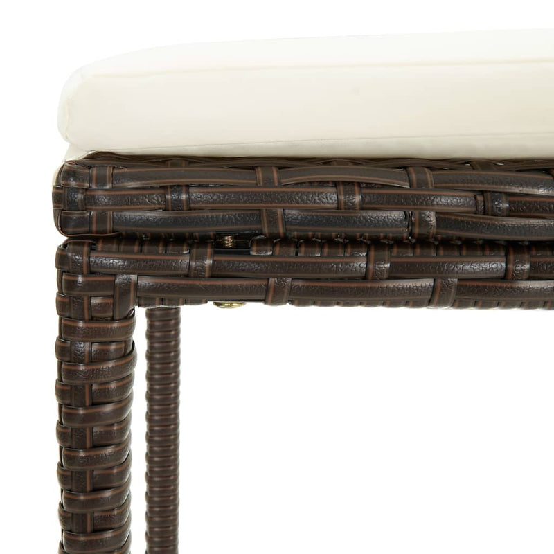 Bar Stools with Cushions 6 pcs Brown Poly Rattan Payday Deals