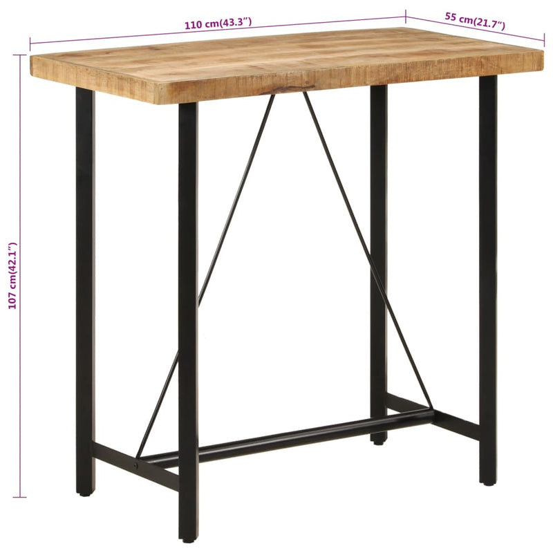 Bar Table 110x55x107 cm Solid Wood Mango and Iron Payday Deals