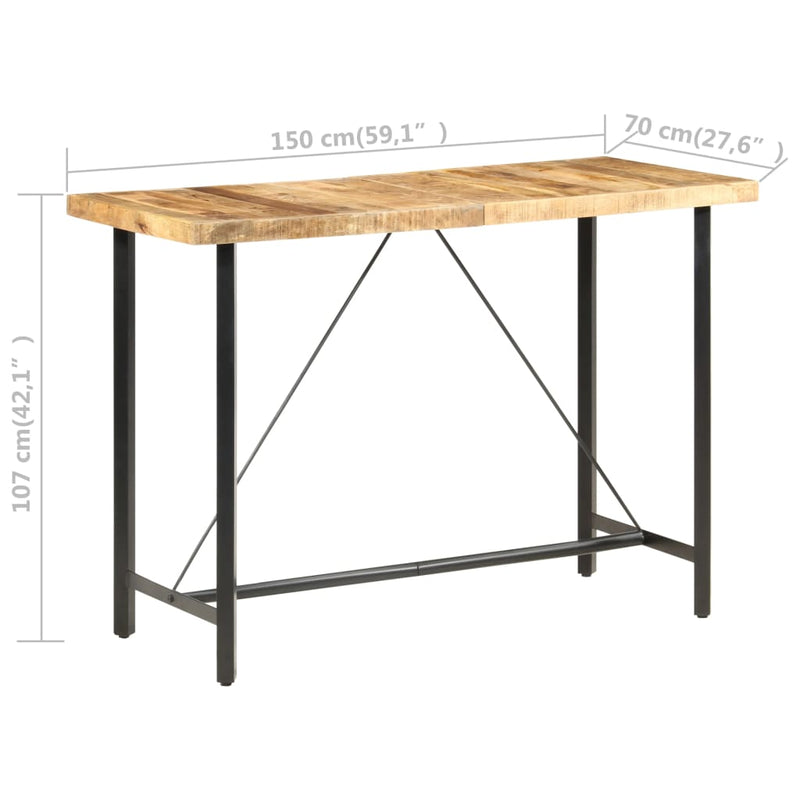 Bar table 150x70x107 cm Rough Mango Wood Payday Deals
