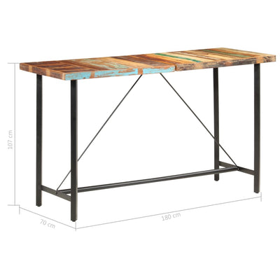 Bar Table 180x70x107 cm Solid Reclaimed Wood Payday Deals