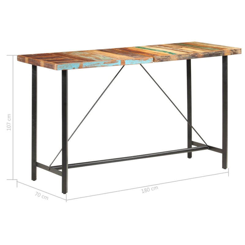 Bar Table 180x70x107 cm Solid Reclaimed Wood Payday Deals