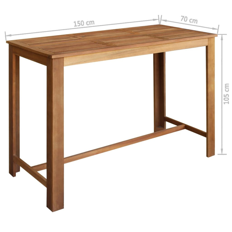Bar Table and Chair Set 7 Pieces Solid Acacia Wood Payday Deals