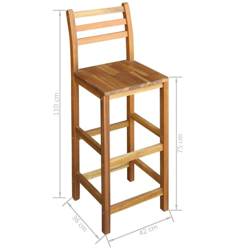Bar Table and Chair Set 7 Pieces Solid Acacia Wood Payday Deals