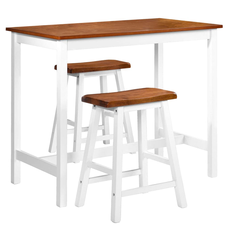 Bar Table and Stool Set 3 Pieces Solid Wood Payday Deals