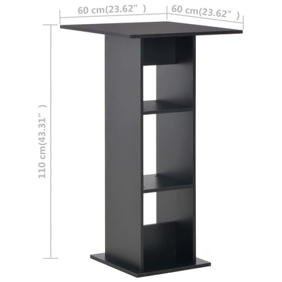 Bar Table Black 60x60x110 cm Payday Deals