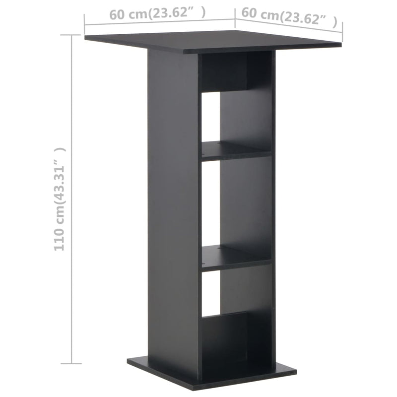 Bar Table Black 60x60x110 cm Payday Deals