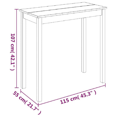 Bar Table MDF Black 115x55x107 cm Payday Deals