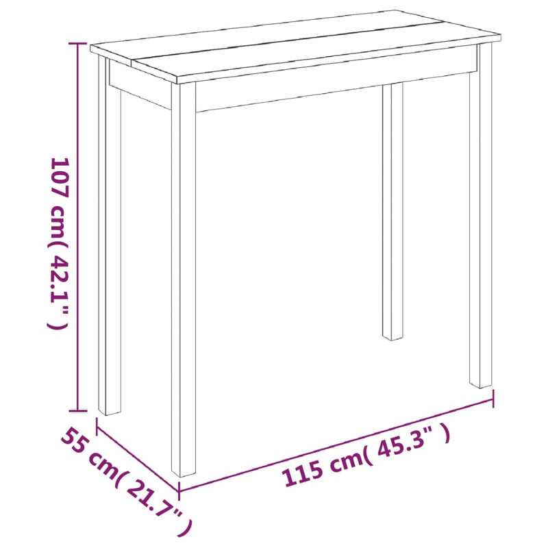 Bar Table MDF Black 115x55x107 cm Payday Deals