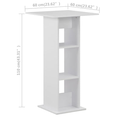 Bar Table White 60x60x110 cm Payday Deals