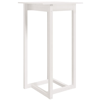 Bar Table White 60x60x110 cm Solid Wood Pine Payday Deals