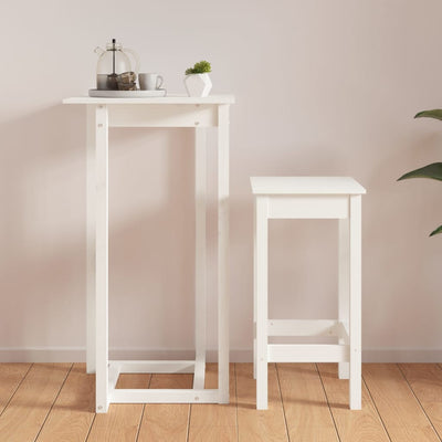 Bar Table White 60x60x110 cm Solid Wood Pine Payday Deals