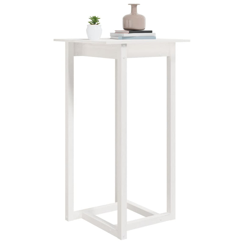 Bar Table White 60x60x110 cm Solid Wood Pine Payday Deals