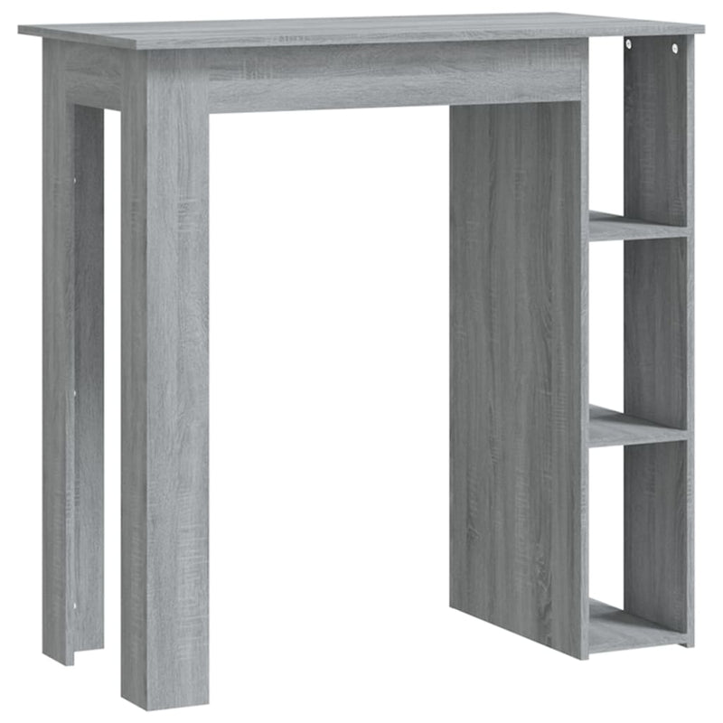 Bar Table with Shelf Grey Sonoma 102x50x103.5 cm Engineered Wood Payday Deals