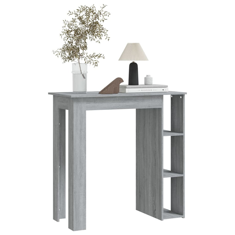 Bar Table with Shelf Grey Sonoma 102x50x103.5 cm Engineered Wood Payday Deals