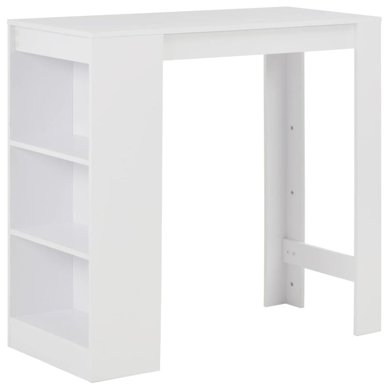 Bar Table with Shelf White 110x50x103 cm Payday Deals