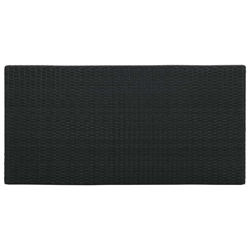 Bar Table with Storage Rack Black 120x60x110 cm Poly Rattan Payday Deals