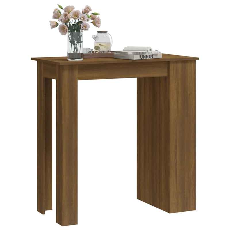 Bar Table with Storage Rack Brown Oak 102x50x103.5 cm Engineered Wood Payday Deals