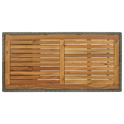 Bar Table with Storage Rack Grey 120x60x110 cm Poly Rattan Payday Deals