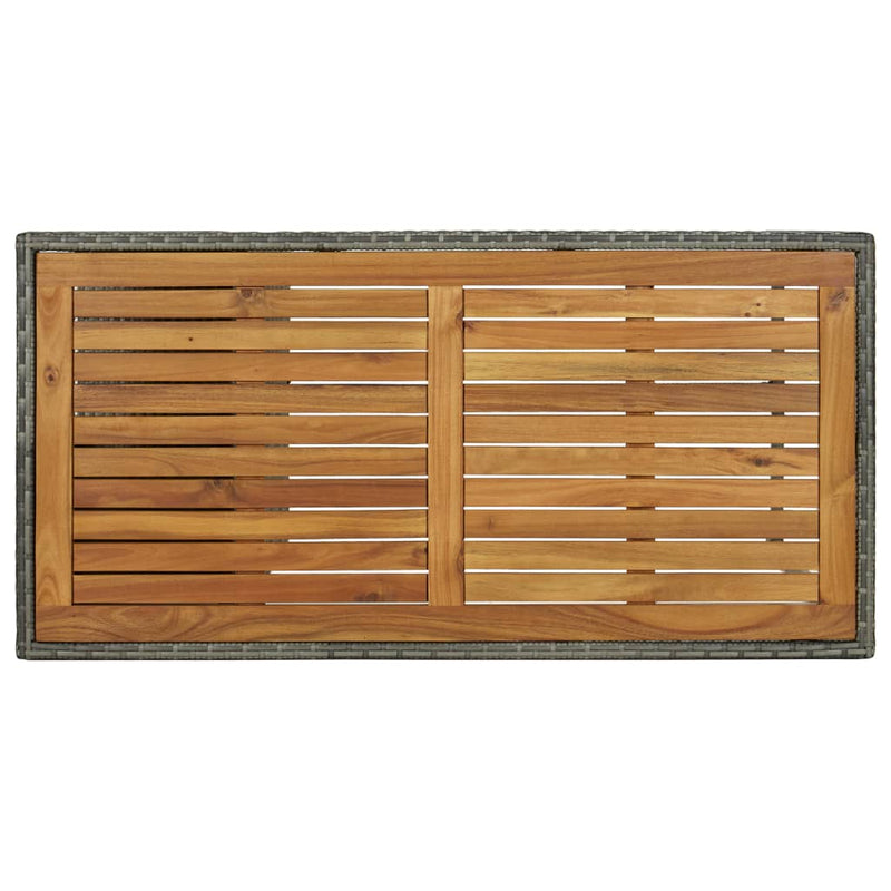 Bar Table with Storage Rack Grey 120x60x110 cm Poly Rattan Payday Deals