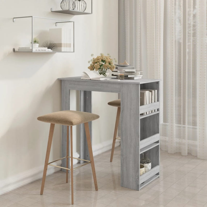 Bar Table with Storage Rack Grey Sonoma 102x50x103.5cm Engineered Wood Payday Deals