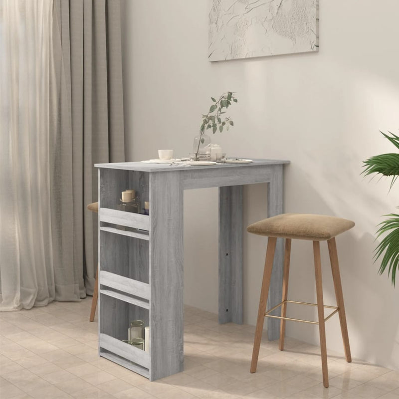 Bar Table with Storage Rack Grey Sonoma 102x50x103.5cm Engineered Wood Payday Deals