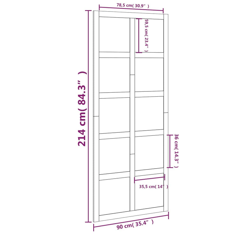 Barn Door White 90x1.8x214 cm Solid Wood Pine Payday Deals