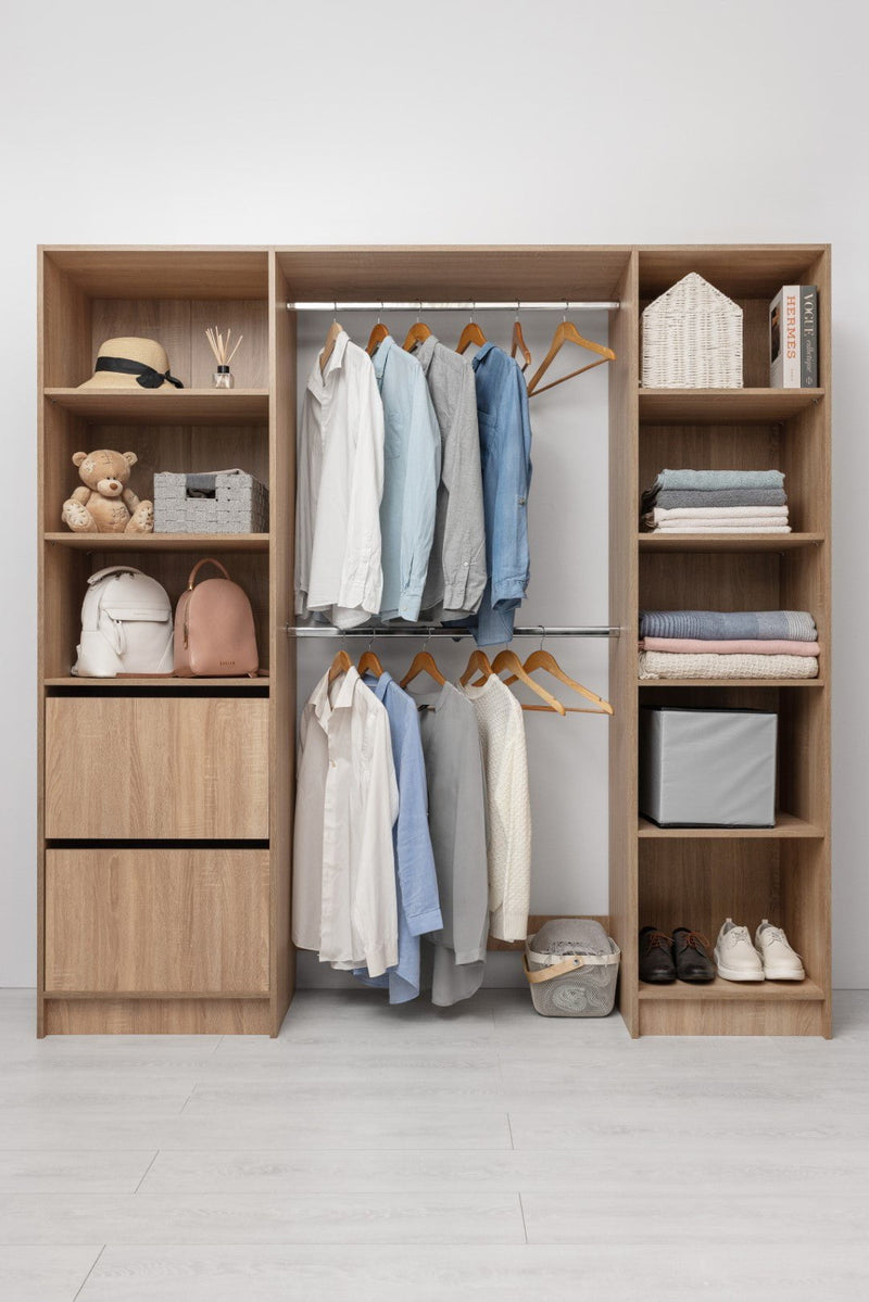 BASEL 2M WALK IN WARDROBE KIT - CLASSIC - NATURAL OAK Payday Deals