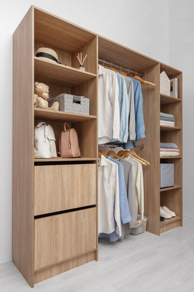 BASEL 2M WALK IN WARDROBE KIT - CLASSIC - NATURAL OAK Payday Deals