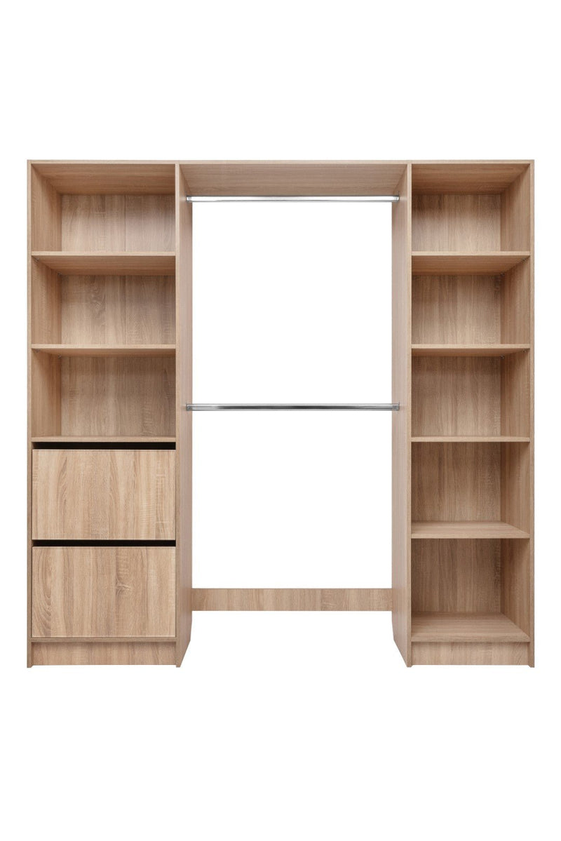 BASEL 2M WALK IN WARDROBE KIT - SLIM SHAKER - NATURAL OAK Payday Deals