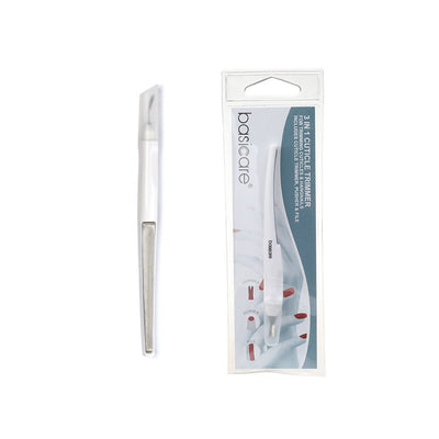 Basicare Multi-Functional Cuticle Trimmer 3 in 1 Trimmer, Pusher And File