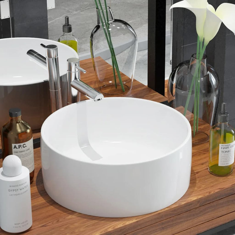Basin Round Ceramic White 40x15 cm Payday Deals