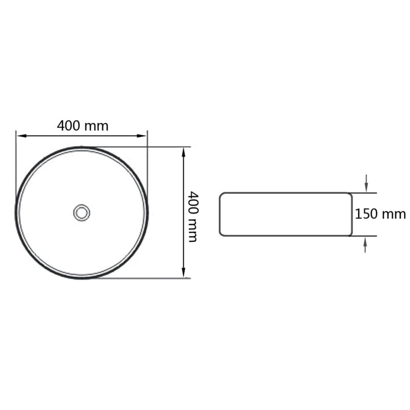 Basin Round Ceramic White 40x15 cm Payday Deals