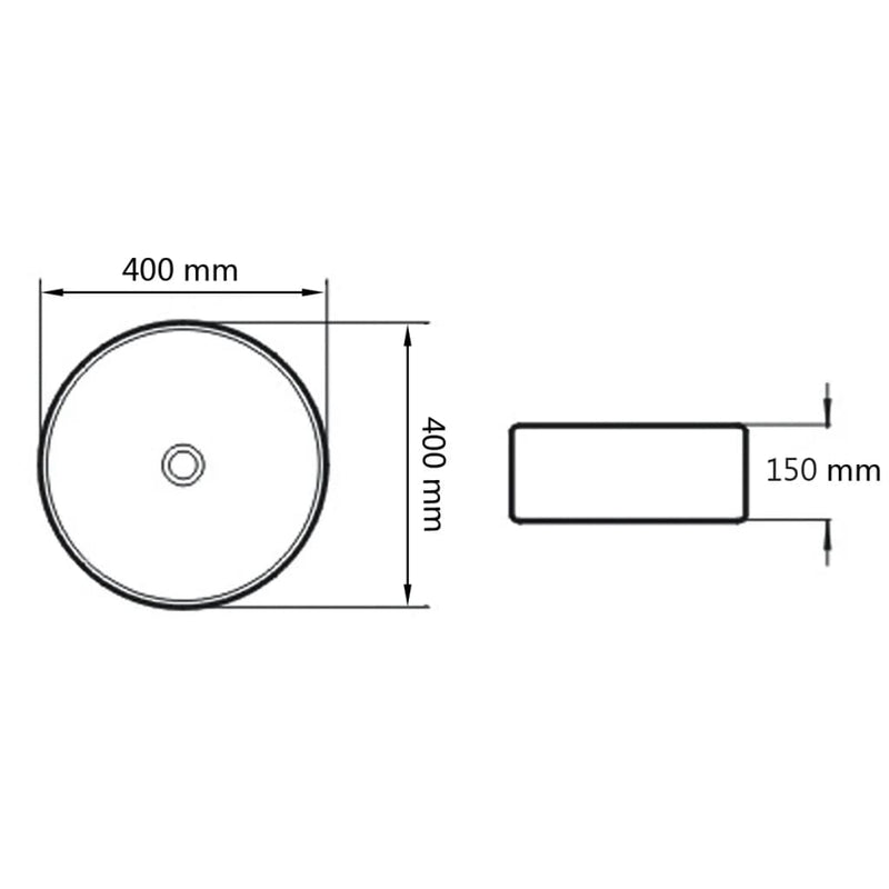 Basin Round Ceramic White 40x15 cm Payday Deals
