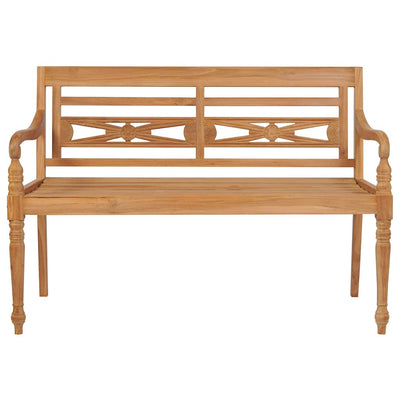 Batavia Bench with Anthracite Cushion 120 cm Solid Teak Wood Payday Deals