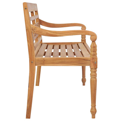 Batavia Bench with Anthracite Cushion 120 cm Solid Teak Wood Payday Deals