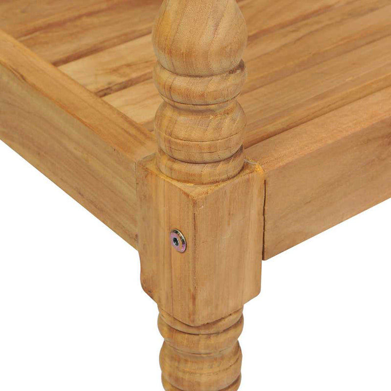 Batavia Bench with Anthracite Cushion 120 cm Solid Teak Wood Payday Deals