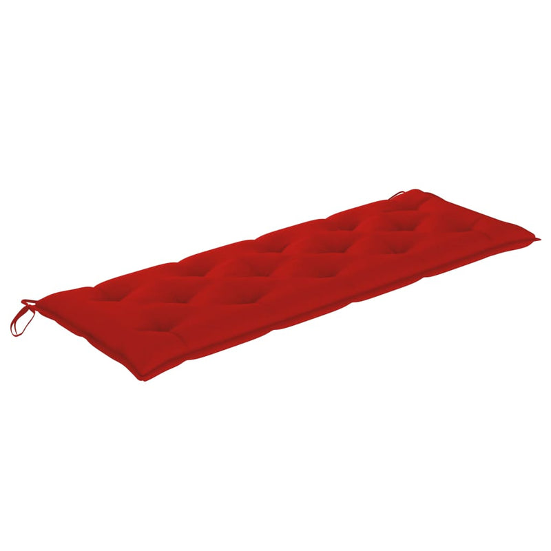 Batavia Bench with Red Cushion 150 cm Solid Wood Teak Payday Deals