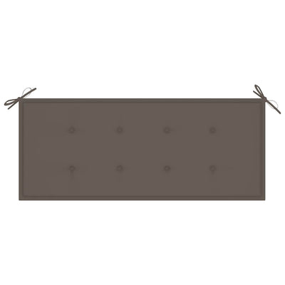 Batavia Bench with Taupe Cushion 120 cm Solid Teak Wood Payday Deals