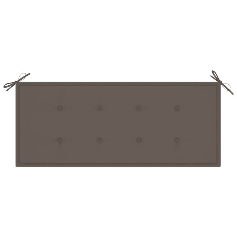 Batavia Bench with Taupe Cushion 120 cm Solid Teak Wood Payday Deals