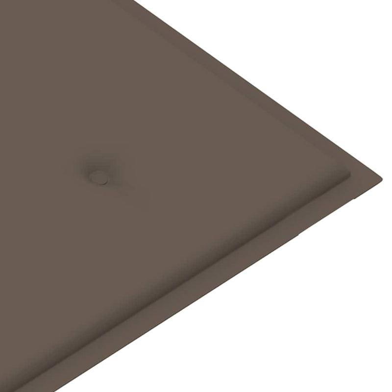 Batavia Bench with Taupe Cushion 120 cm Solid Teak Wood Payday Deals