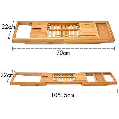 Bathroom Bamboo Bath Caddy Wine Glass Holder Table Tray Bathtub Rack Soap Shelf Payday Deals