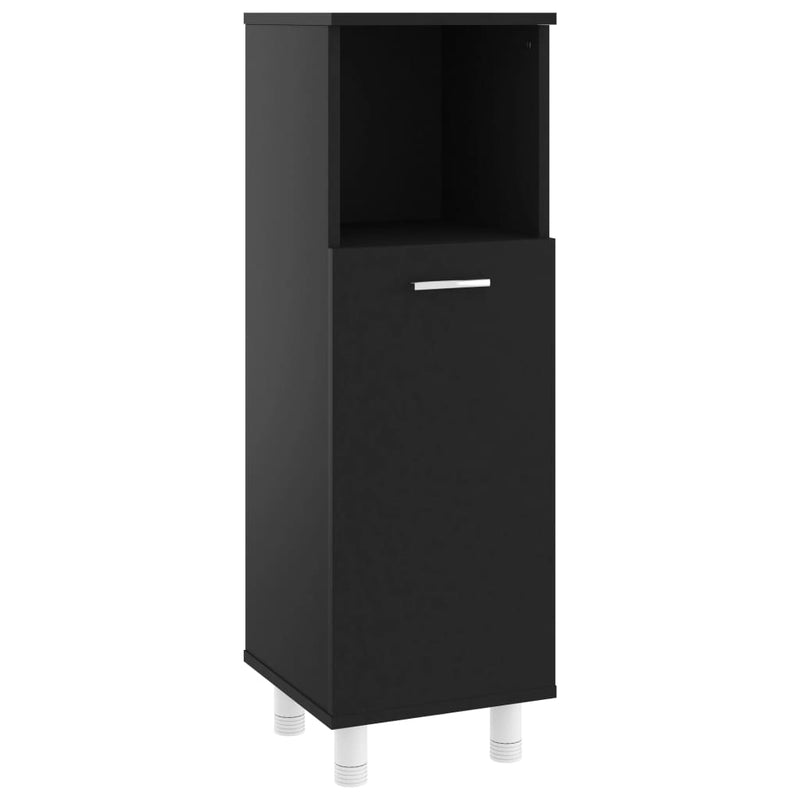 Bathroom Cabinet Black 30x30x95 cm Engineered Wood Payday Deals