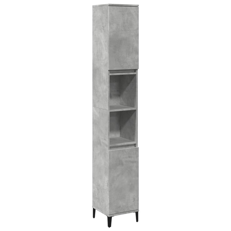 Bathroom Cabinet Concrete Grey 30x30x190 cm Engineered Wood Payday Deals