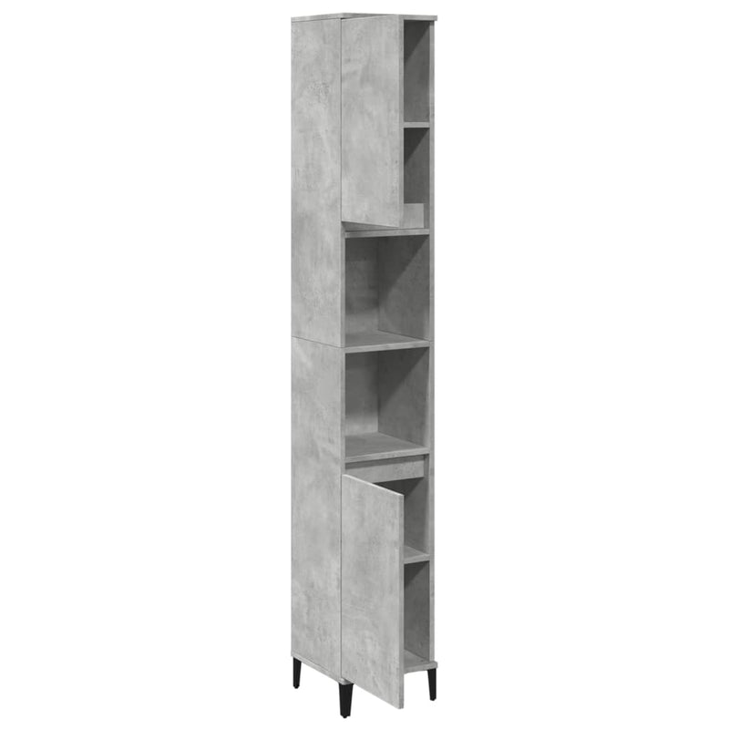 Bathroom Cabinet Concrete Grey 30x30x190 cm Engineered Wood Payday Deals