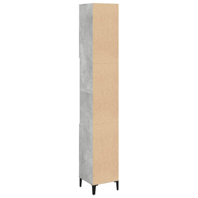 Bathroom Cabinet Concrete Grey 30x30x190 cm Engineered Wood Payday Deals