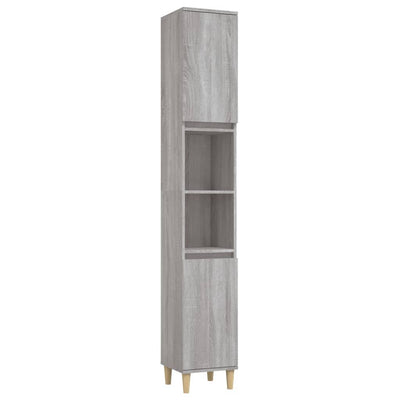 Bathroom Cabinet Grey Sonoma 30x30x190 cm Engineered Wood Payday Deals