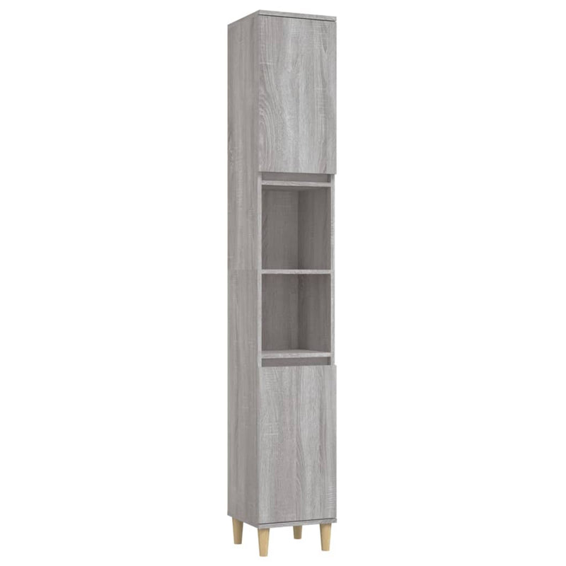 Bathroom Cabinet Grey Sonoma 30x30x190 cm Engineered Wood Payday Deals