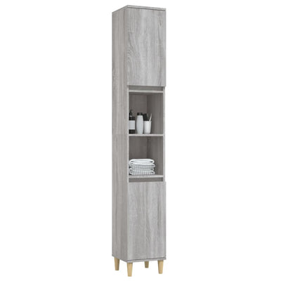 Bathroom Cabinet Grey Sonoma 30x30x190 cm Engineered Wood Payday Deals